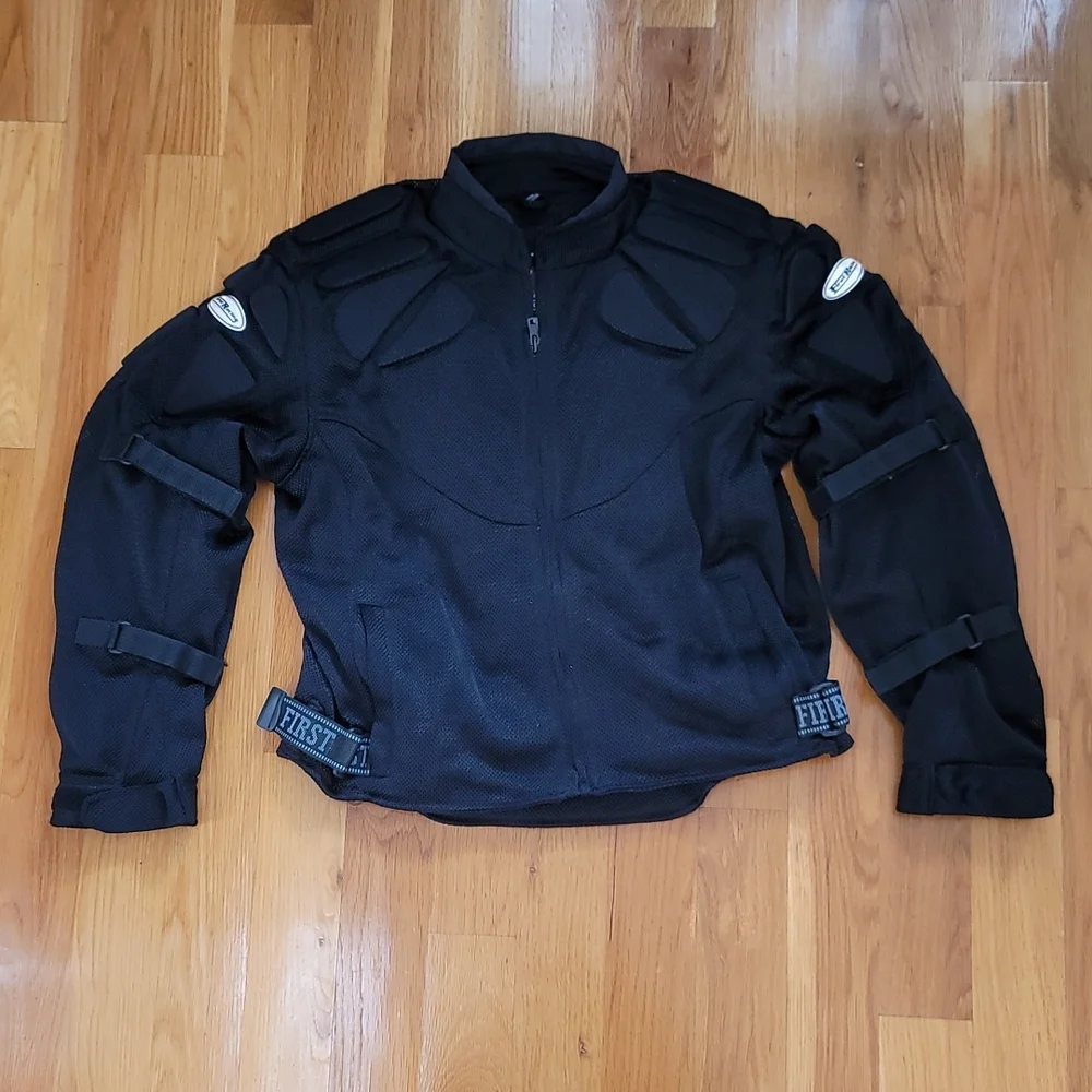 First Racing Motorcycle Jacket, Black, Size Large - Picture 1 of 11